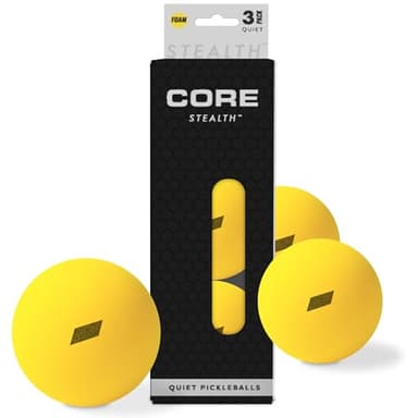 CORE Stealth Quiet Pickleball Balls - Foam Pickleball Balls for Indoor & Outdoor Play - Noise Reducing & High Performance - HOA Approved (Set of 3)