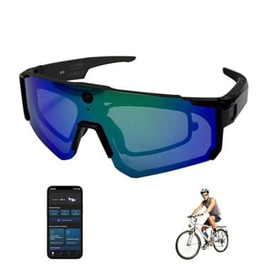 Padom Al Smart Glasses with Camera 4K, 8MP HD POV Video Recording Glasses with Camera, Built-in Storage(No SD Card Needed), Wearable Tech Bluetooth Sunglasses for Outdoor Sports Cycling/Skiing/Running