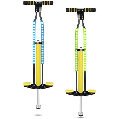 Leitee 2 Pcs Pogo Stick, Suitable for 80-160 Lbs, Soft Foam Jump Stick, Easy Grip Handles, for Beginners Teens Adults Outdoor Exercise Body Balance Keep Healthy(Blue, Green)