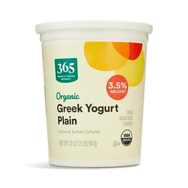 Organic Greek Whole Milk Yogurt, Plain, 32 oz