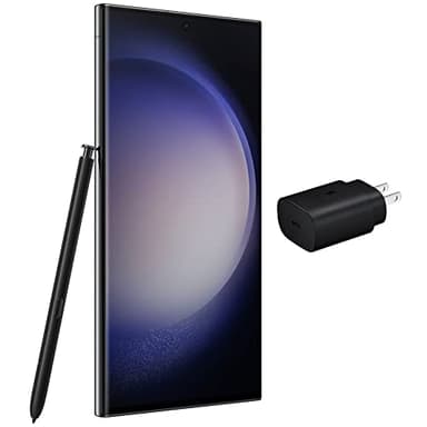 SAMSUNG Galaxy S23 Ultra 5G (256GB, 8GB) 6.8" AMOLED 2X, 200MP Camera, Global Volte (Fully Unlocked for AT&T, Verizon, T-Mobile, Global) S918U (w/ 25W Super Fast Charger, Phantom Black) (Renewed)