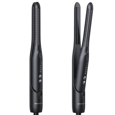Wavytalk 0.65" Pencil Flat Iron, Cool Curl Pencil, Small Airflow Styler and Straightener for Short Hair, Pixie Cut and Edges, Curling Iron for Short Hair with 360º Cool Airflow, Black