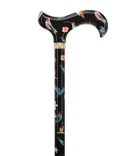 Royal RC Canes Flight of The Hummingbird - Designer Pattern Walking Cane Adjustable - Aluminum Shaft - Stylish Canes for Women and Men Stability - Seniors Walking Stick