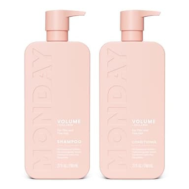 MONDAY HAIRCARE Volume Shampoo + Conditioner Set (2 Count) 27 oz. For Thin, Fine, and Oily Hair Made with Coconut Oil, Ginger Extract, and Vitamin E 100% Recyclable Bottle