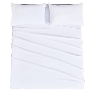 Mejoroom King Size Sheet Set - Hotel Luxury 1800 Bedding Sheets & Pillowcases - Extra Soft Bed Sheets - 16" Deep Pocket Fitted Sheet, Hypoallergenic, Wrinkle& Breathable - 4 Piece(King,White)