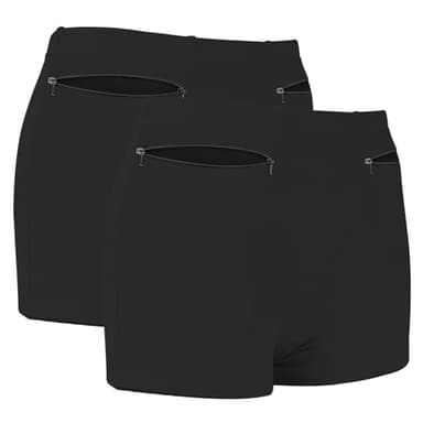 LUEXBOX Pocket Pantie for Women, Travel Underwear with Secret Pocket Panties Women's, X-Large Size 2 Packs (Black)