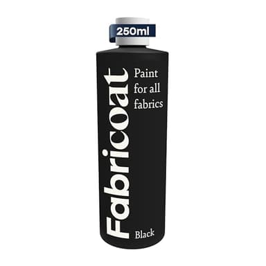 Fabricoat - Fabric Paint for Furniture - 8.5oz / 250ml Black- Restore or Change the Color of Couches, Chairs, Upholstery, Soft Furnishings, Car Interiors, Clothing, & Footwear