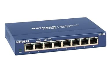 NETGEAR 8-Port Gigabit Ethernet Unmanaged Switch (GS108) - Desktop or Wall Mount, and Limited Lifetime Protection