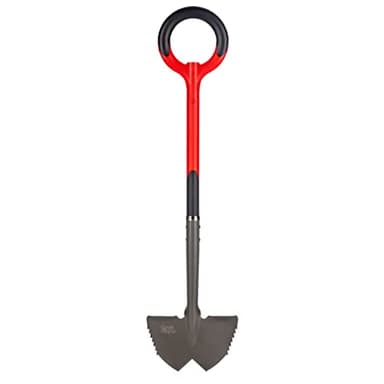 Root Slayer 22611 Serrated Garden Edger for Landscaping, Soil Cutting, and Clean Lawn Borders, Steel Tool, Red