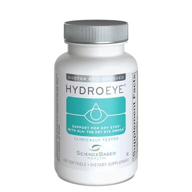 ScienceBased Health HydroEye Dry Eye Supplement – Clinically Tested Formula with GLA & Omega-3 – Supports a Healthy Tear Film for Lasting Eye Comfort – 120 Softgels