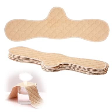 Boyiee 9 Pcs Cotton Bra Liners 3 Layer Reusable Washable Under Breast Sweat Absorber Pads for Woman(Nude)