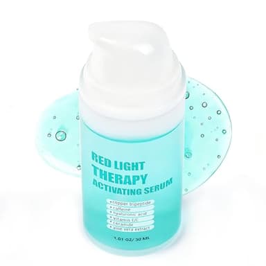 Red Light Therapy Activation Serum - Advanced Formula to Boost Collagen, Increase LED Light Therapy 10x Effects, Reduce Wrinkles&Soothe Sensitive Skin for Face&Neck with Copper Tripeptide,VE,1.01FLoz
