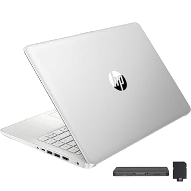 HP Stream 14" HD BrightView Laptop, Intel Processor N150, 16GB RAM, 416GB Storage (128GB eMMC + 288GB Docking Station Set), Intel UHD Graphics, 720p Camera, Wi-Fi, 1 Year Office 365, Win 11 S, Silver