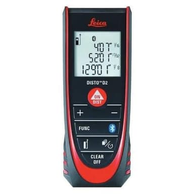 Leica Geosystems DISTO D2 New 330ft Laser Distance Measure with Bluetooth 4.0, Black/Red, 1.7 x 1 x 4.6 inches