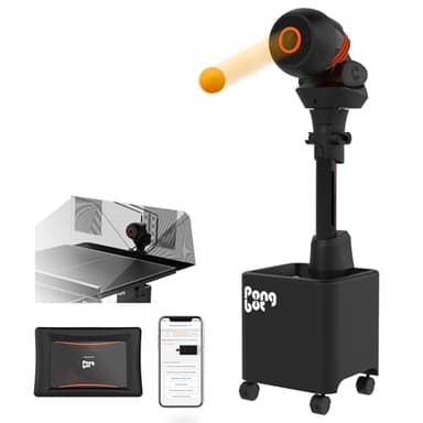 PONGBOT Table Tennis Robot with Net Ping Pong Ball Machine, Remote/APP Control, 576 Pre-saved Trajectories, Automatic Oscillation, Programmable Drills-Frequency/Ball Speed/Rotation/Landing/Hight