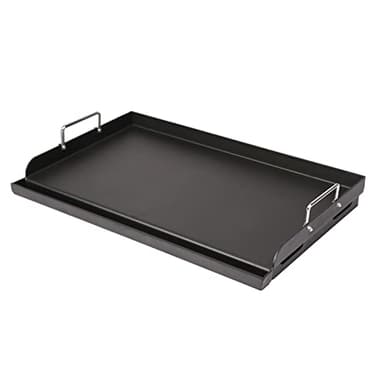 Utheer 25" x 16" Pre-Seasoned Nonstick Cast Iron Griddle for Gas & Charcoal Grills – Universal Flat Top with Grease Groove, Reinforced Ridges & High Sidewalls, Great for Parties, Camping & Tailgating