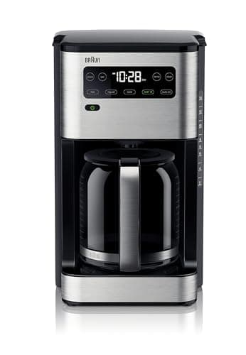 Braun PureFlavor 14‑Cup Programmable Coffee Maker – Fast Brew Speed, Touch Display, Bold & Brew‑Over‑Ice Modes, FlavorCarafe & Adjustable Warm Plate