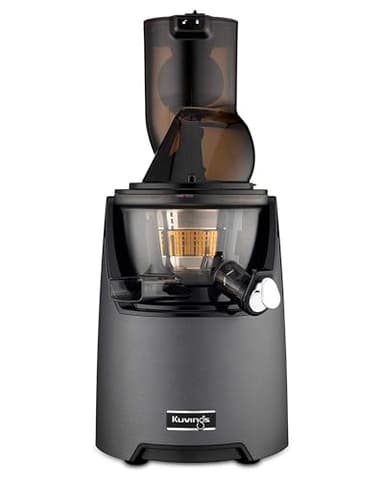 Kuvings EVO820GMS Whole Slow Juicer - Cold Press Juicer with a 5th Gen O-shaped Flip Gate and a 3.2 inch (82 mm) Food Chute - Juice, Smoothie, Ice Cream and Sorbet Maker - Leather Finish - Gun Metal
