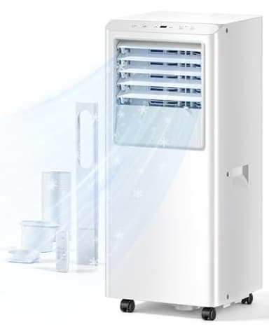 Feelfunn 8,000 BTU Portable Air Conditioner - Cools Up to 350 Sq. Ft., 5-in-1 Portable AC Unit for Rooms with Remote Control, Sleep Mode, 24H Timer, Air Conditioner for Bedroom, Dorm, Apartment