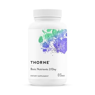 THORNE - Basic Nutrients 2/Day - Comprehensive Daily Multi-Vitamin with Optimal Bioavailability - Vitamin & Mineral Formula - Third-Party Certified - Gluten, Dairy & Soy-Free - 60 Capsules