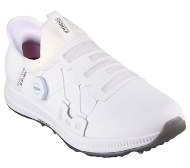 Skechers Men's Go Golf Elite 5 Arch Fit Waterproof Slip in Golf Shoe, White Spikeless, 10