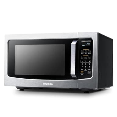TOSHIBA ML-EM45PIT(SS) Countertop Microwave Oven with Inverter Technology, Kitchen Essentials, Smart Sensor, Auto Defrost, 1.6 Cu.ft, 13.6" Removable Turntable, 33lb.&1250W, Stainless Steel