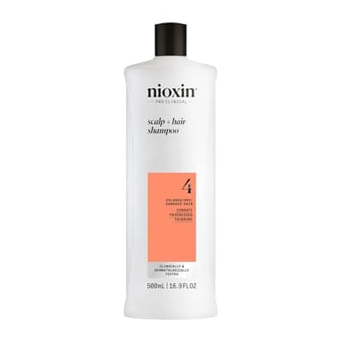Nioxin System 4 Scalp + Hair Shampoo | For Colored or Damaged Hair with Progressed Thinning | With Niacinamide and Biotin | 16.9 Fl oz.