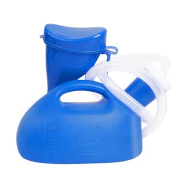 Portable Urinal for Women & Men, OOCOME Urinal Bottle Spill Proof Bedside Urinals 2000ml Travel Camping Urinal Toilet Pee Bottle with Long Hose (Blue)