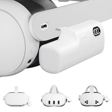 Battery Pack for Meta Quest 3/3S and 2, Accessories for Oculus Quest 2/3/3S, 5000mAh Extended Battery Charger Lightweight VR Accessories VR Headset Power Bank Extra 2-4H Playtime