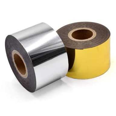 2 Rolls (Gold+Silver) Hot Stamping Foil Paper 1.5''x400ft/Roll Hot Foil for Leather Bronzing Machine Good Stamping Effect DIY Decoration for Cloth Package Box PU Heat Transfer Anodized Gilded Paper
