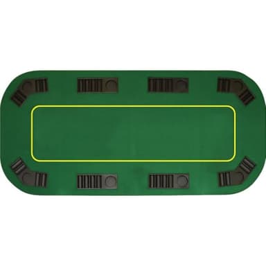 Trademark Poker Poker Table Top - 80-inch Foldable Card Mat for up to 8 Players - Blackjack Table with Cupholders and Chip Trays (Green)