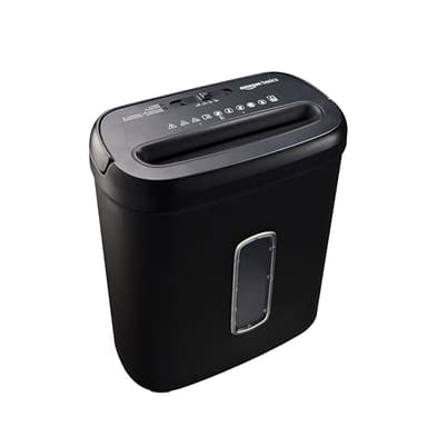 Amazon Basics 8-Sheet High Security Cross Cut Paper and Credit Card Shredder with P-4 Security, Auto Shut-off, Black