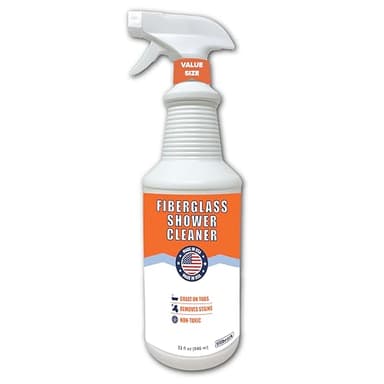 Tillbrook Fiberglass Shower Cleaner - 32 oz Fiberglass Cleaner for Bathtubs, Showers, Tile, Faucets & Bathrooms - Helps Remove Stains from Rust, Soap Scum & Hard Water - Streak-free, Non-Toxic Spray