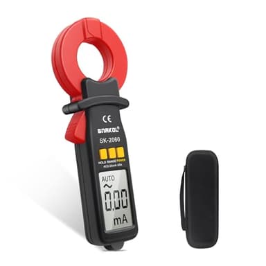 SNAKOL Digital AC Leakage Low Current Clamp Meter 0.01mA Resolution ACA MAX 60A 1999 Counts Auto Range Data Hold Ammeter Clampmeter Amperimetro Amperemetre Professional Micro Current Tester