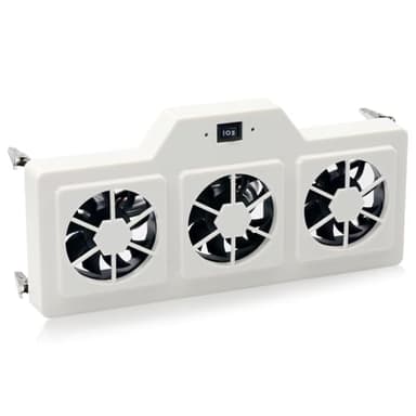12v rv Refrigerator Fan Three Powered rv Exhaust Fans, RV Fridge Ventilation Cooling Fan Adjustable Temperature Settings High-Tech Remote with Manual Modes