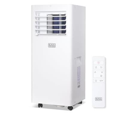 BLACK+DECKER Portable Air Conditioner, 8,500 BTU for Rooms Up To 350 Sq. Ft., Portable AC with Full Function Remote Control & Window Kit, BPACT05SM, White