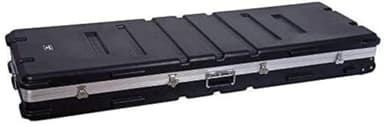 Crossrock 88/76-Key Keyboard Case with Wheels | PE Injection Molded Hard Shell, Customizable Foam Interior, Butterfly Latches – Durable Flight Case for Digital Pianos – Black