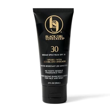 Black Girl Sunscreen SPF 30 for the Face & Body - Moisturizing Sun Protection, SPF 30, Sun Lotion for Women, Ultra Sheer, Travel Size, No White Cast for Melanin Rich Skin - 2 fl oz