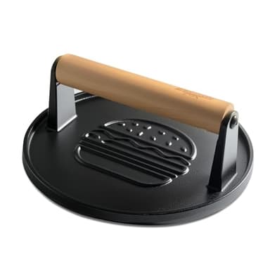 XUDAKAIXIN Cast Iron Smash Burger Press 7.1",Grill Bacon Meat Press Tool,Perfect for Blackstone, Camp Chef, Weber Grills & Indoor Griddles – BBQ & Cookout Must-Have (Grooved)