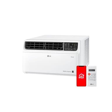 LG 23,500 BTU Dual Inverter Smart Window Air Conditioner, 230V, Air Conditioner Cools Rooms up to 1,440 Sq. Ft., Ultra Quiet Operation, with LG ThinQ, Amazon Alexa & Hey Google, White
