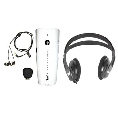 Williams Sound Pocketalker 2.0 Hearing Amplifier | Easy-to-Use Hearing Amplifier for Seniors | Amplified Sound Assistive Listening Device with Headphones for Elderly | Hearing Assist Earbuds