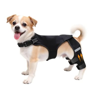 ALYBIT Dog Knee Braces for Torn ACL Hind Leg, Adjustable Dog Leg Braces for Back Leg with 4 Stabilizers for Luxating Patella Relieves Ligament Injury and Joint Pains(S)