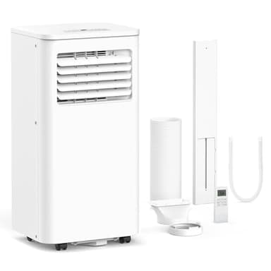 ZAFRO 8,000 BTU Portable Air Conditioners, 4 Modes Portable AC Unit Built-in Cool/Dehumidifier/Fan/Sleep, 24Hrs Timer, for Bedroom/Indoor Rooms, White