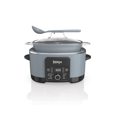 Ninja® 14-in-1 PossibleCooker™ PRO | 8.5qt, Sous Vide, Proof, Bake, & Steam Multicooker | Slow Cooker, Dutch Oven | Glass Lid & Integrated Spoon | Nonstick, Oven Safe Pot 500°F | Sea Salt Gray |MC1001