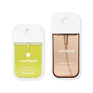 Touchland VANILLA INDULGENCE Body and Hand Mist Essentials (Vanilla Velvet Body & Hair Fragrance Mist, 2 FL. OZ. + VanillaBlossom Hydrating Hand Sanitizer Spray 1FL.OZ.), Travel Size Set
