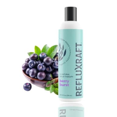 RefluxRaft Acid Reflux Therapy with Organic Alginate, Pregnancy Safe, Fast & Long-Lasting GERD & LPR Support, Zero Sugar, Gluten-Free, Low Sodium, Berry Burst, 47 Gel Servings, 8 OZ Bottle