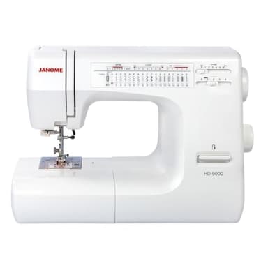 Janome HD5000 Heavy-Duty Sewing Machine for Beginners - Portable Mechanical Sewing Machines with Accessories and Cover, Leather Stitching Machine for Hemming, Clothes, Jeans, Quilting, Upholstery