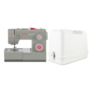 SINGER | Heavy Duty 4452 Sewing Machine + SINGER | Universal Hard Carrying Case for Most Free-Arm Portable Sewing Machines, Non-Slip Inner Tray, Sewing Machine Protection and Easy Storage