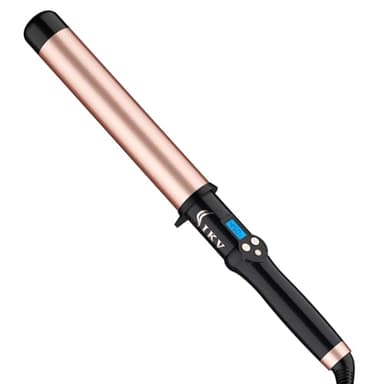1 1/2 Inch Large Curling Wand for Long Hair, 1.5 Inch Dual Voltage Hair Curling Iron Wand Ceramic Extra Long Barrel,10 Adjustable Temp