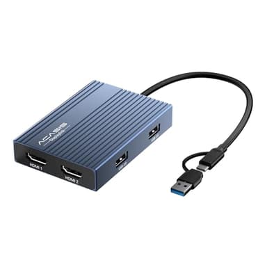 ACASIS USB C to Dual HDMI DisplayLink Adapter, 4K@60Hz, 2 HDMI & 3 USB-A Ports, 100W PD Charging, USB C DisplayLink Docking Station for Mac M1/M2/M3/M4/M5/Neo/Windows,USB A/C to Dual Monitor Adapter